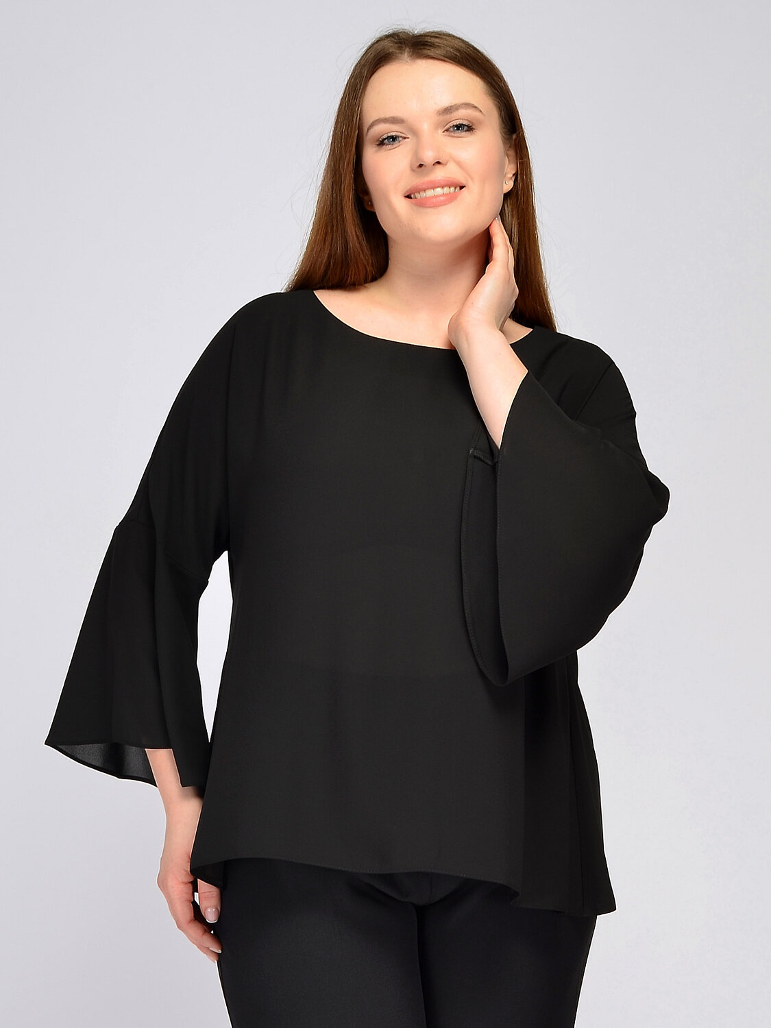 ст. цена1794руб.! VISERDI Блузка 10261-чер 111850черный