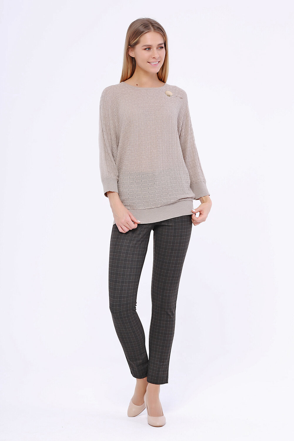 ст. цена1476руб.! VISERDI Брюки 10044-ккл 819850Графит/коричневый