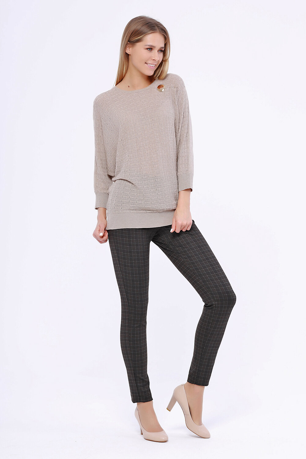 ст. цена1476руб.! VISERDI Брюки 10044-ккл 819850Графит/коричневый