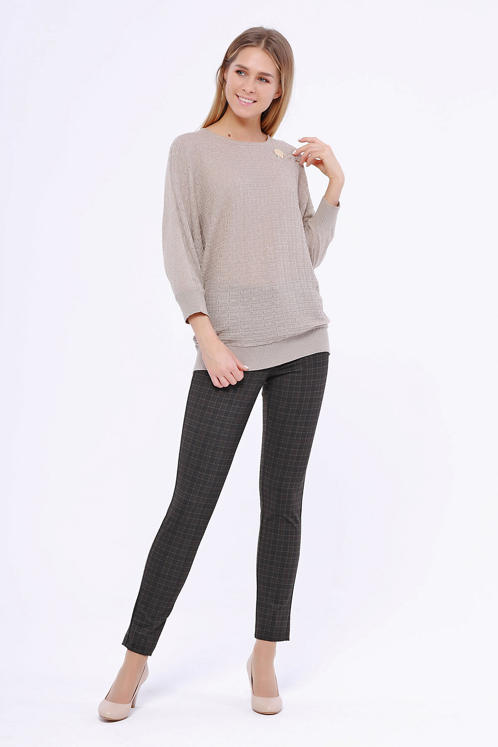 ст. цена1476руб.! VISERDI Брюки 10044-ккл 819850Графит/коричневый