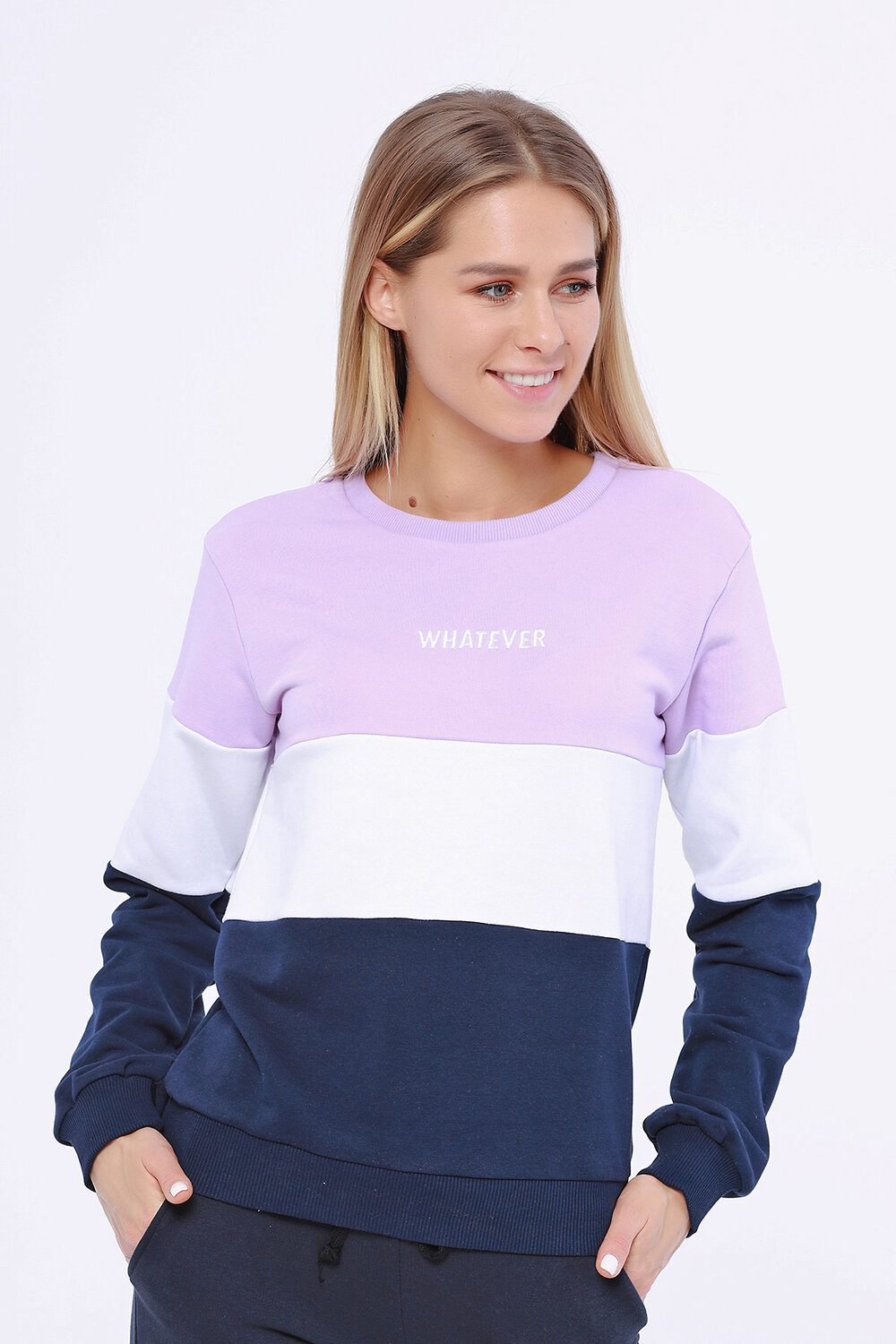 ст. цена1344руб.! VISERDI Свитшот 3126-сбс 119550Сиреневый/синий