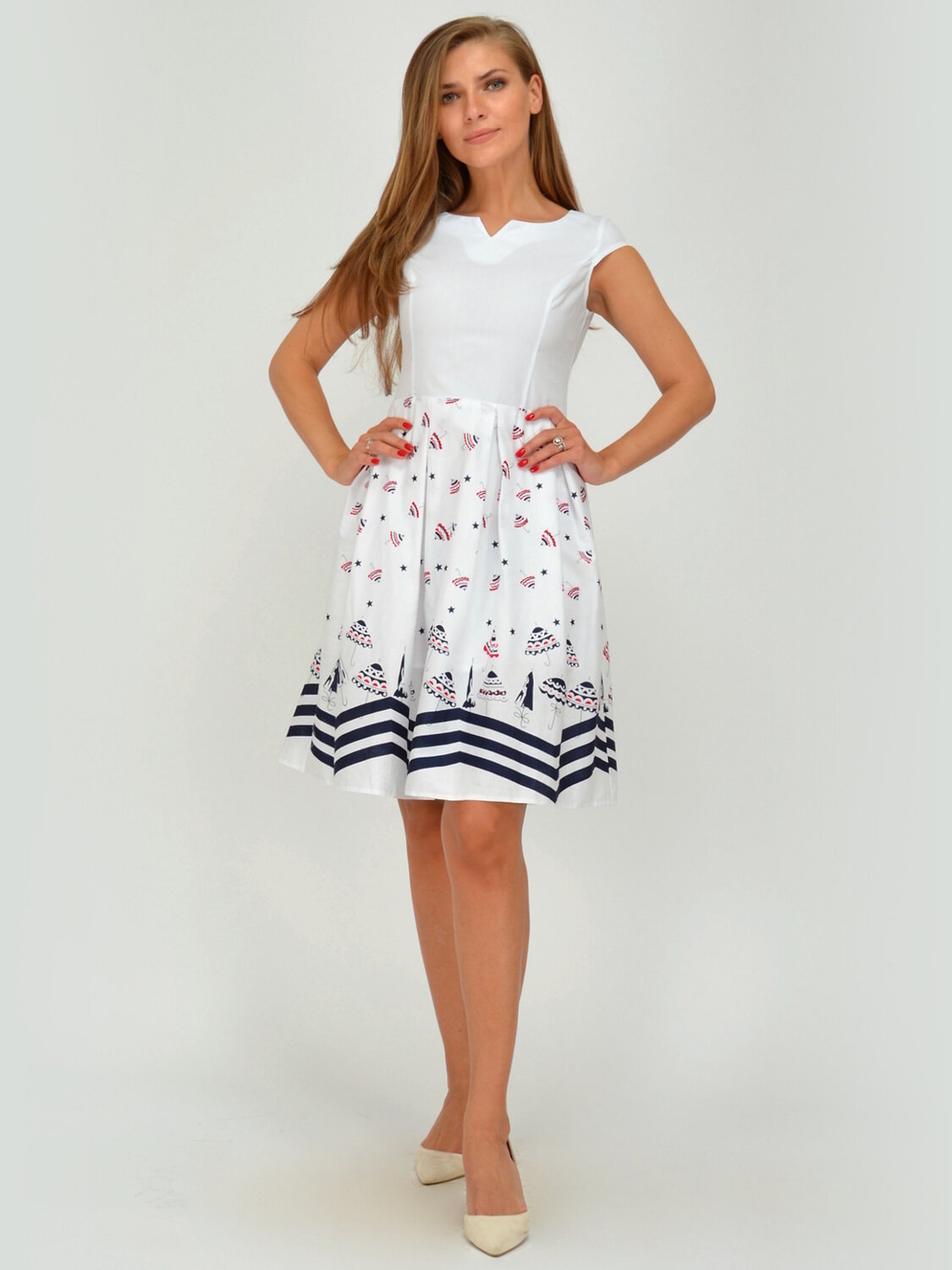 ст. цена1650руб.! VISERDI Платье 1944-знт 459950бело-синий