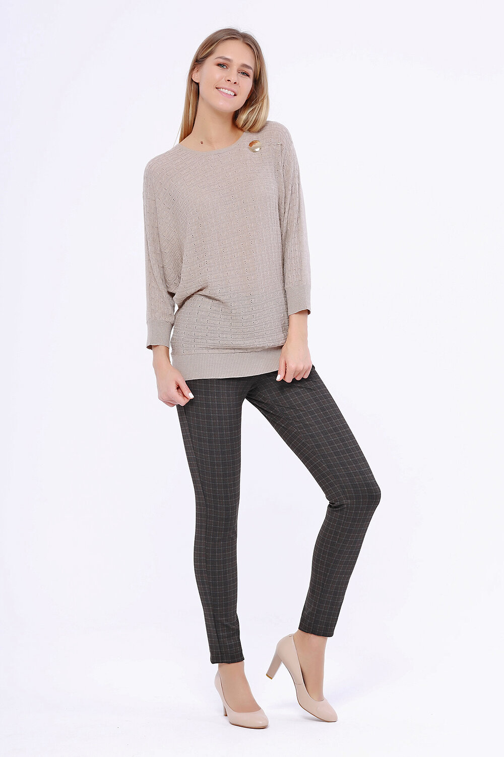 ст. цена1476руб.! VISERDI Брюки 10044-ккл 819850Графит/коричневый