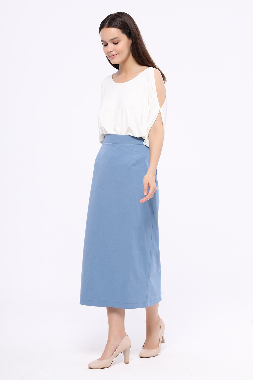 ст. цена1182руб.! VISERDI Юбка 10204-син 951530джинсовый