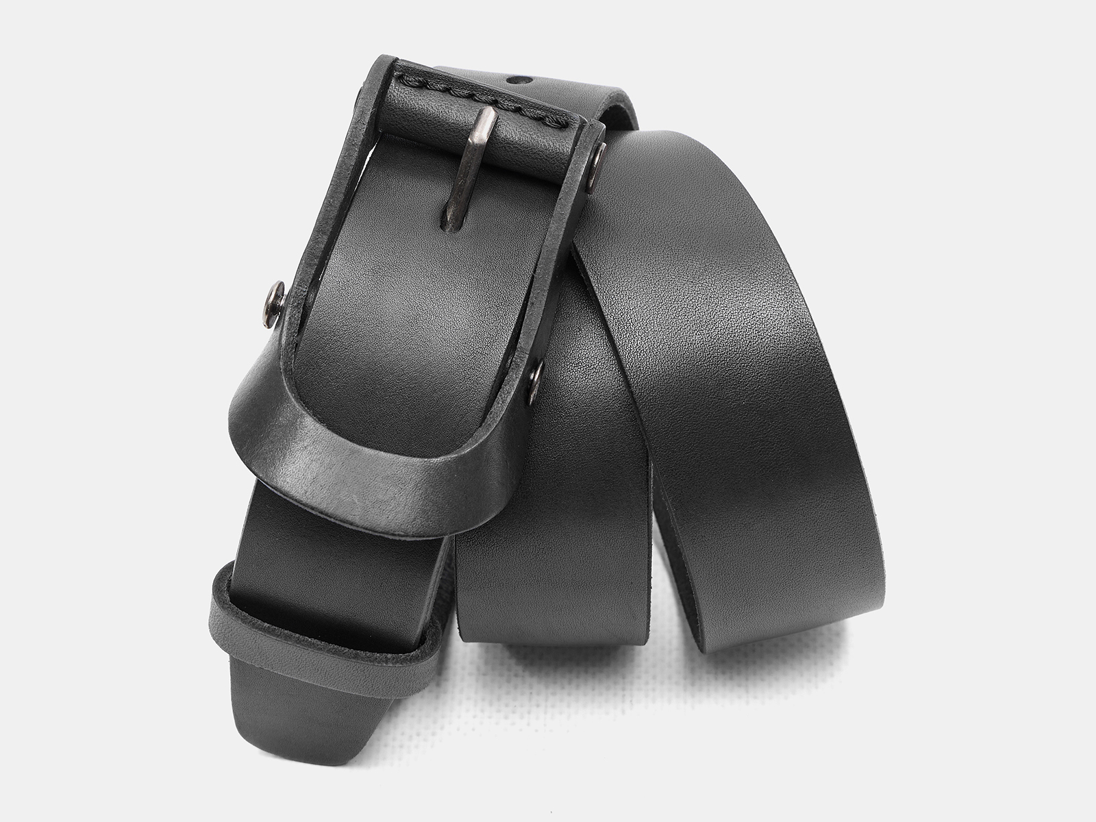 Кожаный черный мужской джинсовый ремень B40-2355