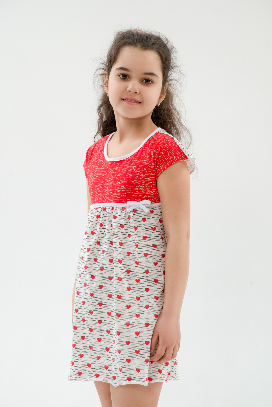 Ночная сорочка детская из кулирки Ярославна сердца