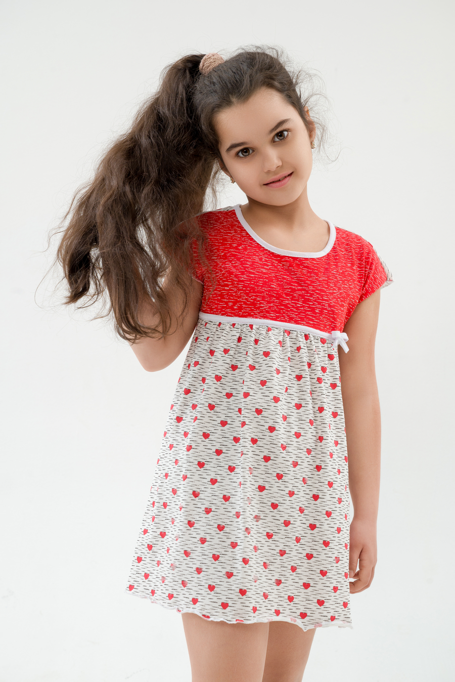 Ночная сорочка детская из кулирки Ярославна сердца