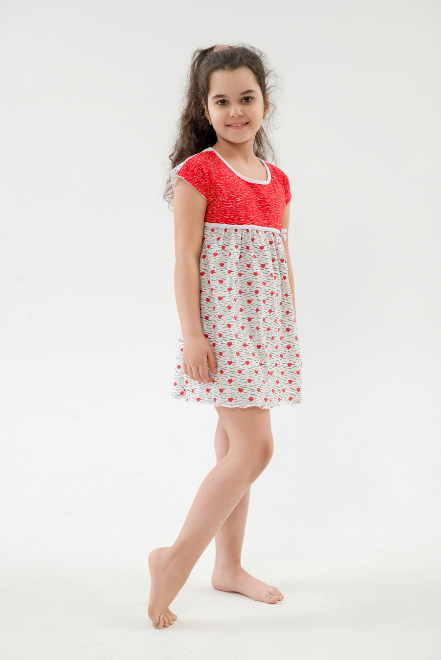 Ночная сорочка детская из кулирки Ярославна сердца