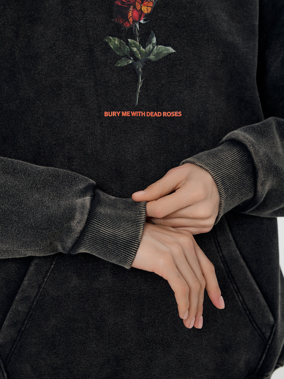 MARK FORMELLE Худи 122775-2ACID WASH черный +печать