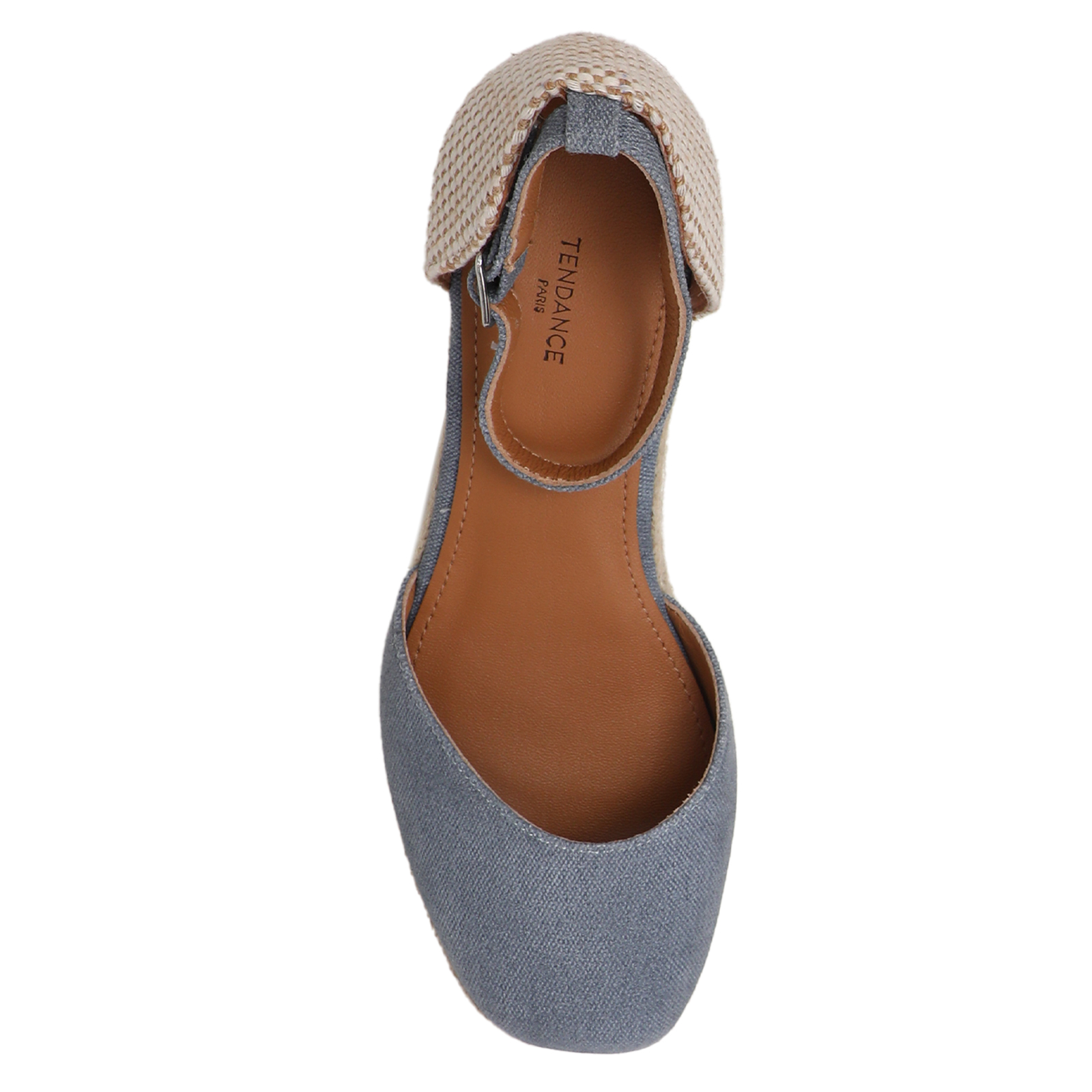 Женские босоножки из денима TENDANCE 3948782, серо-синий