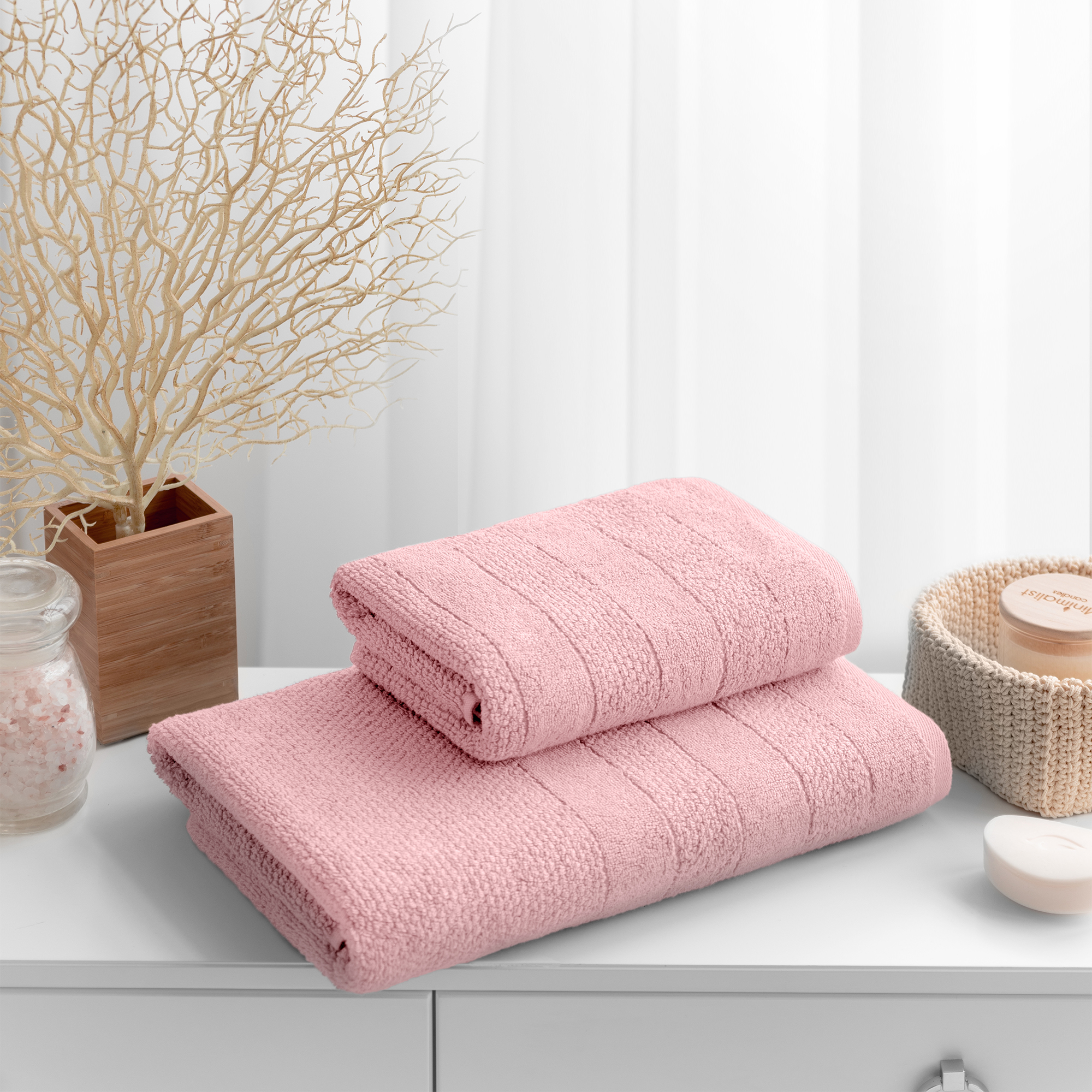 Полотенце махровое Артикул ОТ МХ50 50/90 Milano Чайная роза /бордюр V 00 2С