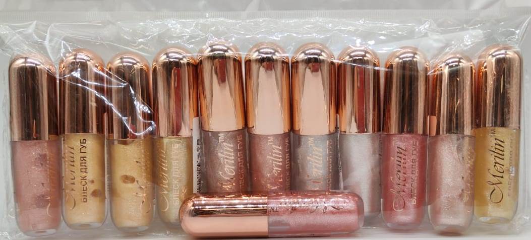 Merilin RULG027-A Блеск д/губ тон 1,2,3,4,5,6 кейс-бомбочка+гальван.золот.колпачок 5мл.(12) /4378