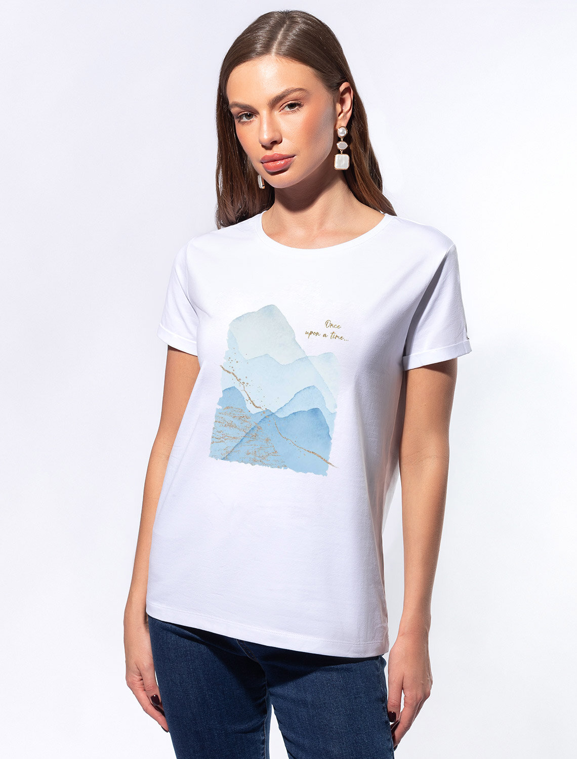 ст. цена1390руб.! VILATTE Футболка D49.097белый_акварель