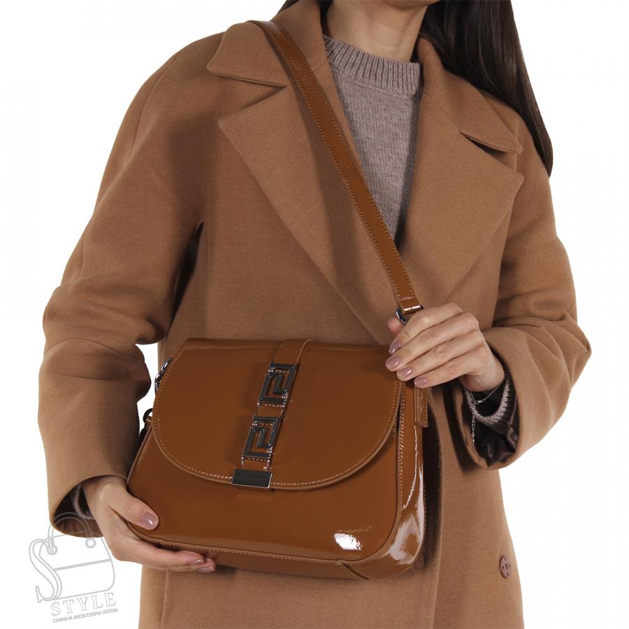 Сумка женская кожаная 2103-1Y yellow brown Polina&Eiterou/30