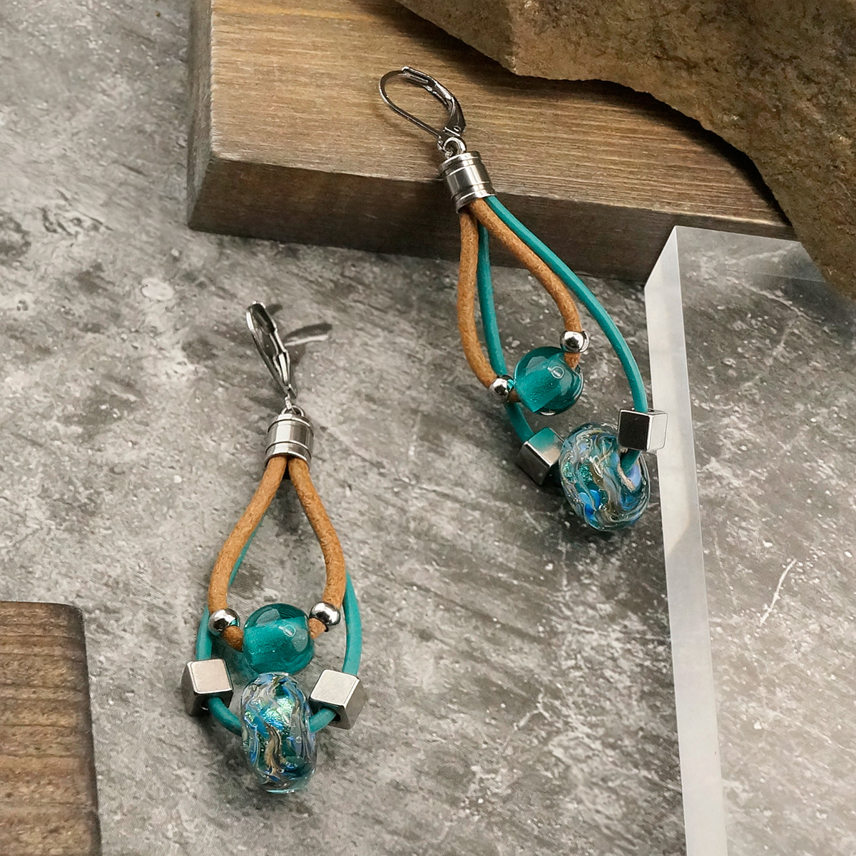 Серьги из муранского стекла COOLNESS LS2084