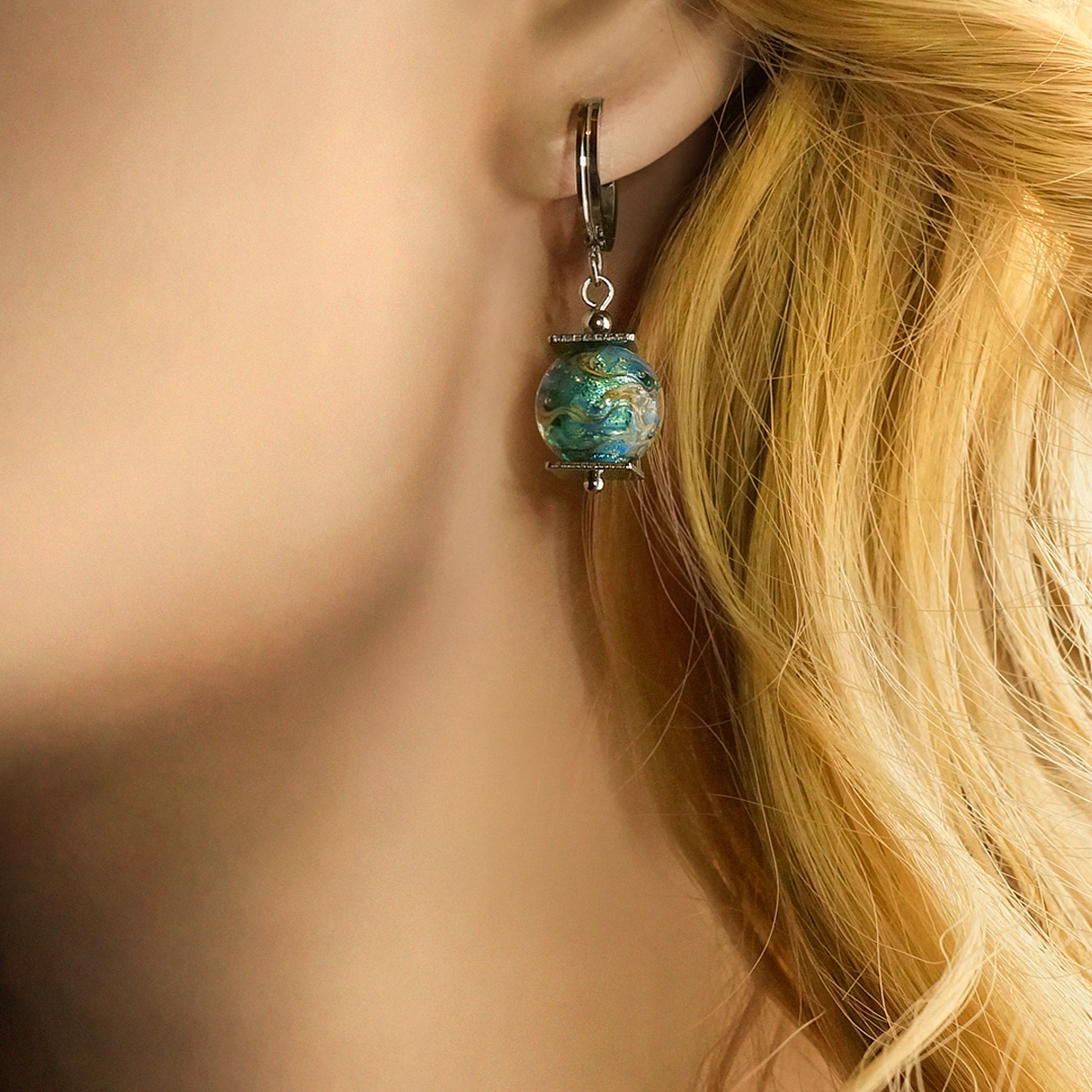 Серьги из муранского стекла COOLNESS LS2049