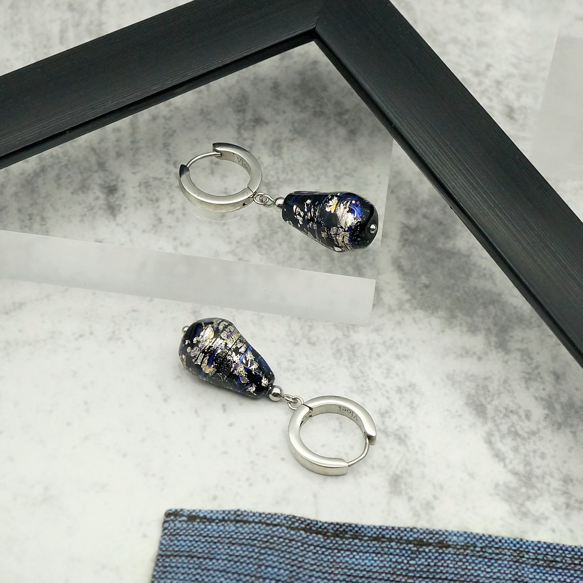 Серьги из муранского стекла NEMESIS LS3341