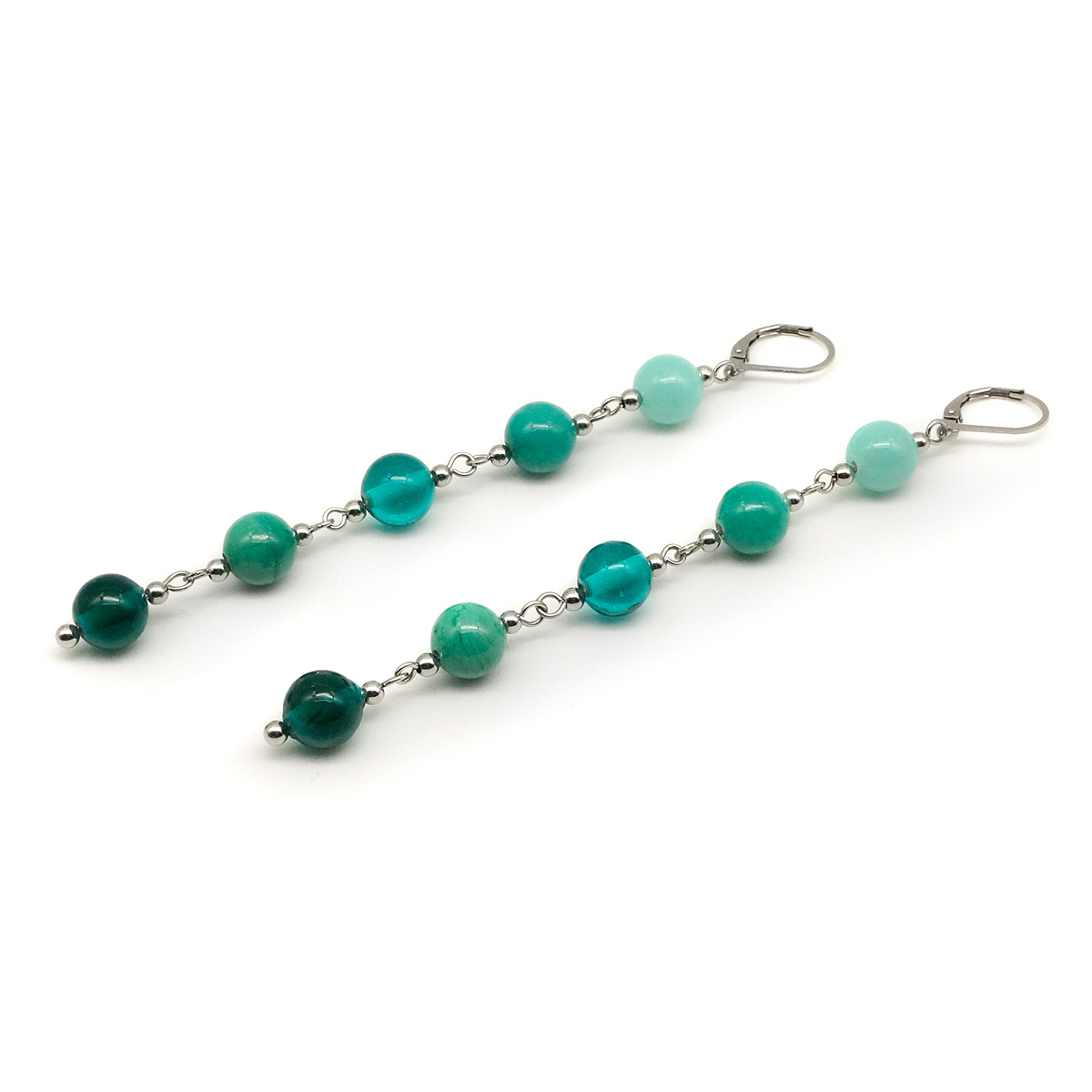Серьги из муранского стекла LS3247/бирюзовый