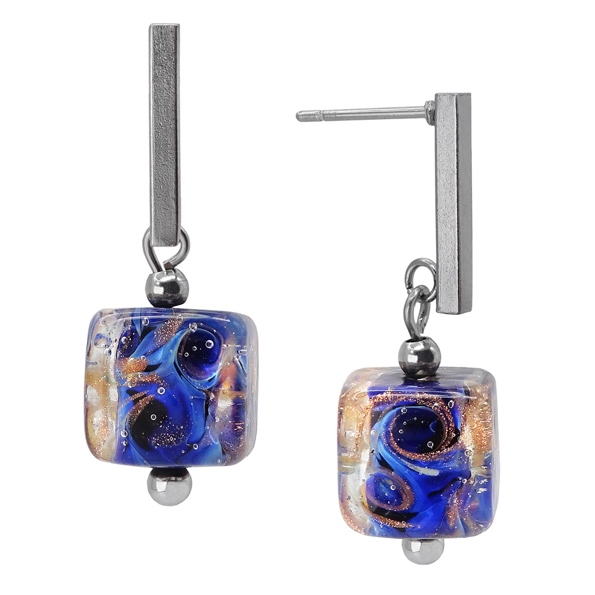 Серьги из муранского стекла BLUE NIGHT LS2552