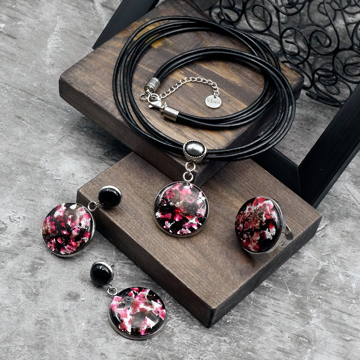 Серьги из муранского стекла RUBY DAWN LS2990