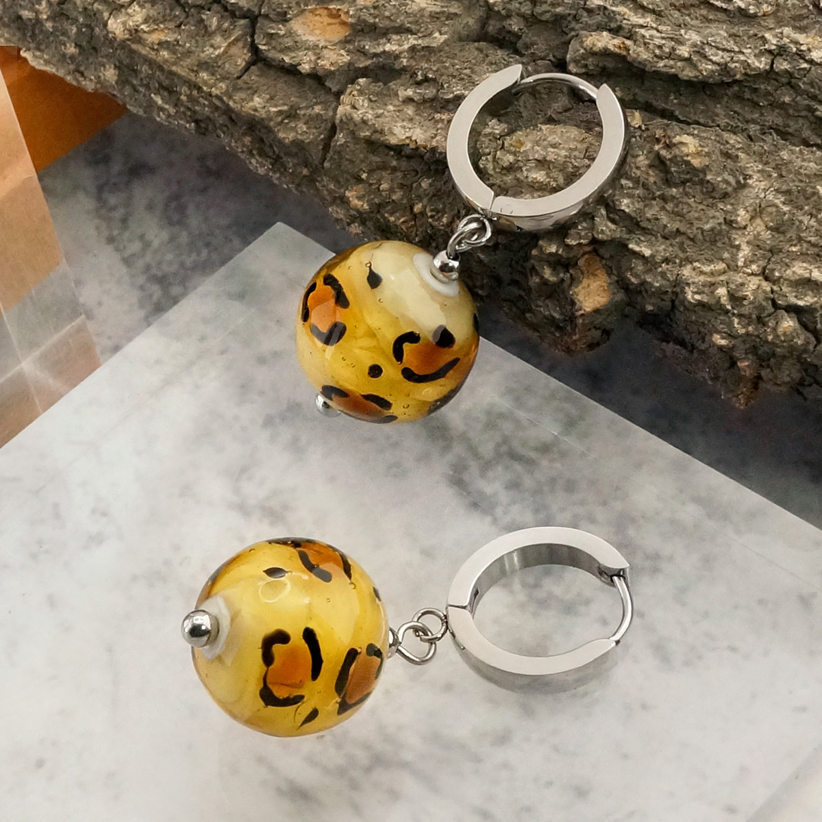 Серьги из муранского стекла LEOPARD LS3135
