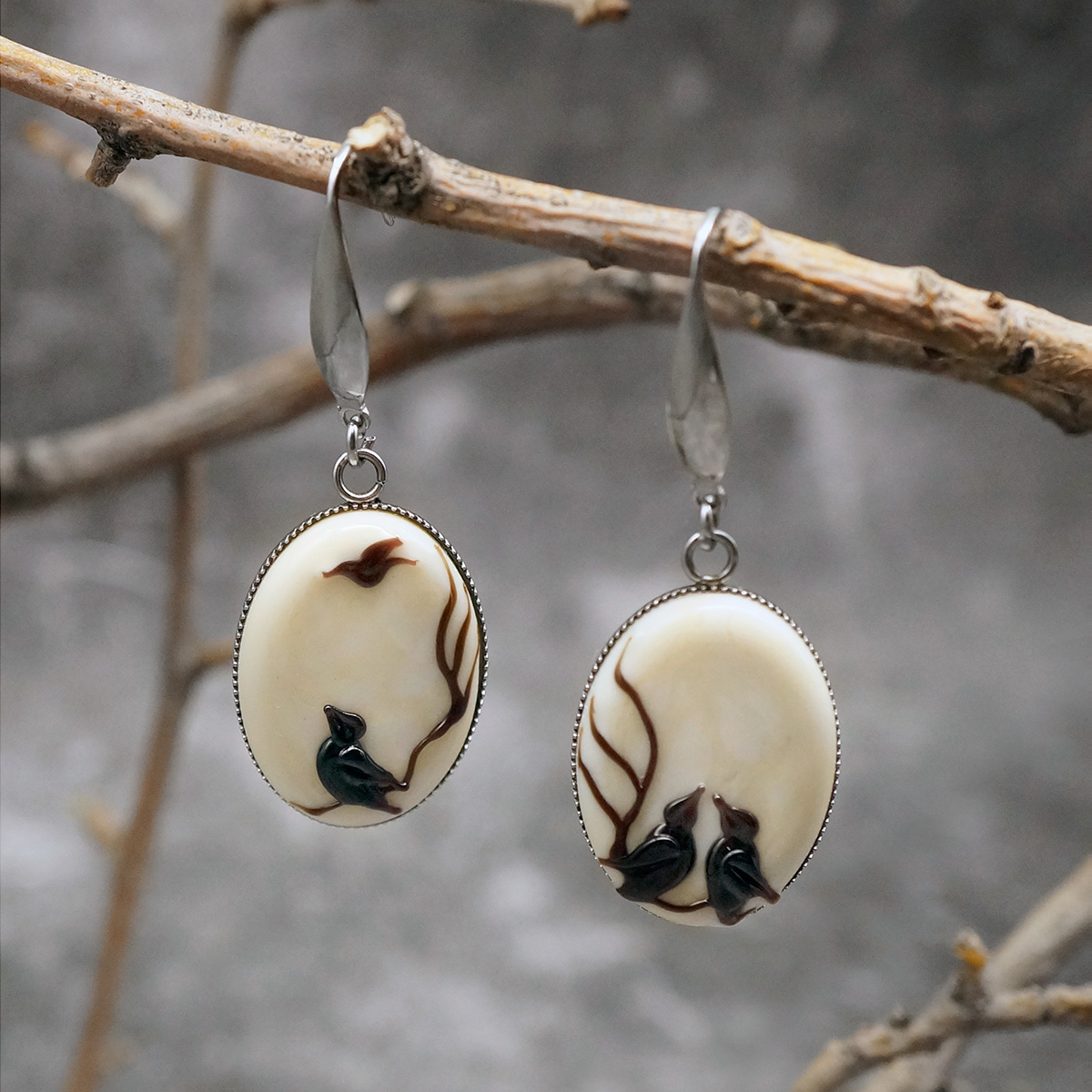 Серьги из муранского стекла BIRDS LS2018