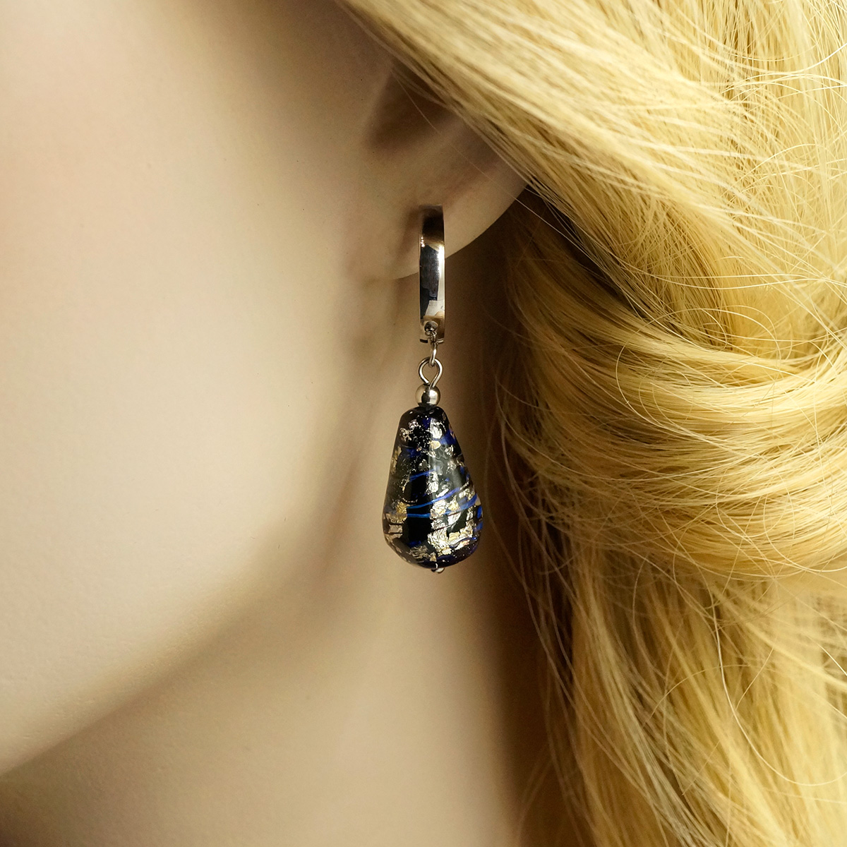 Серьги из муранского стекла NEMESIS LS3341