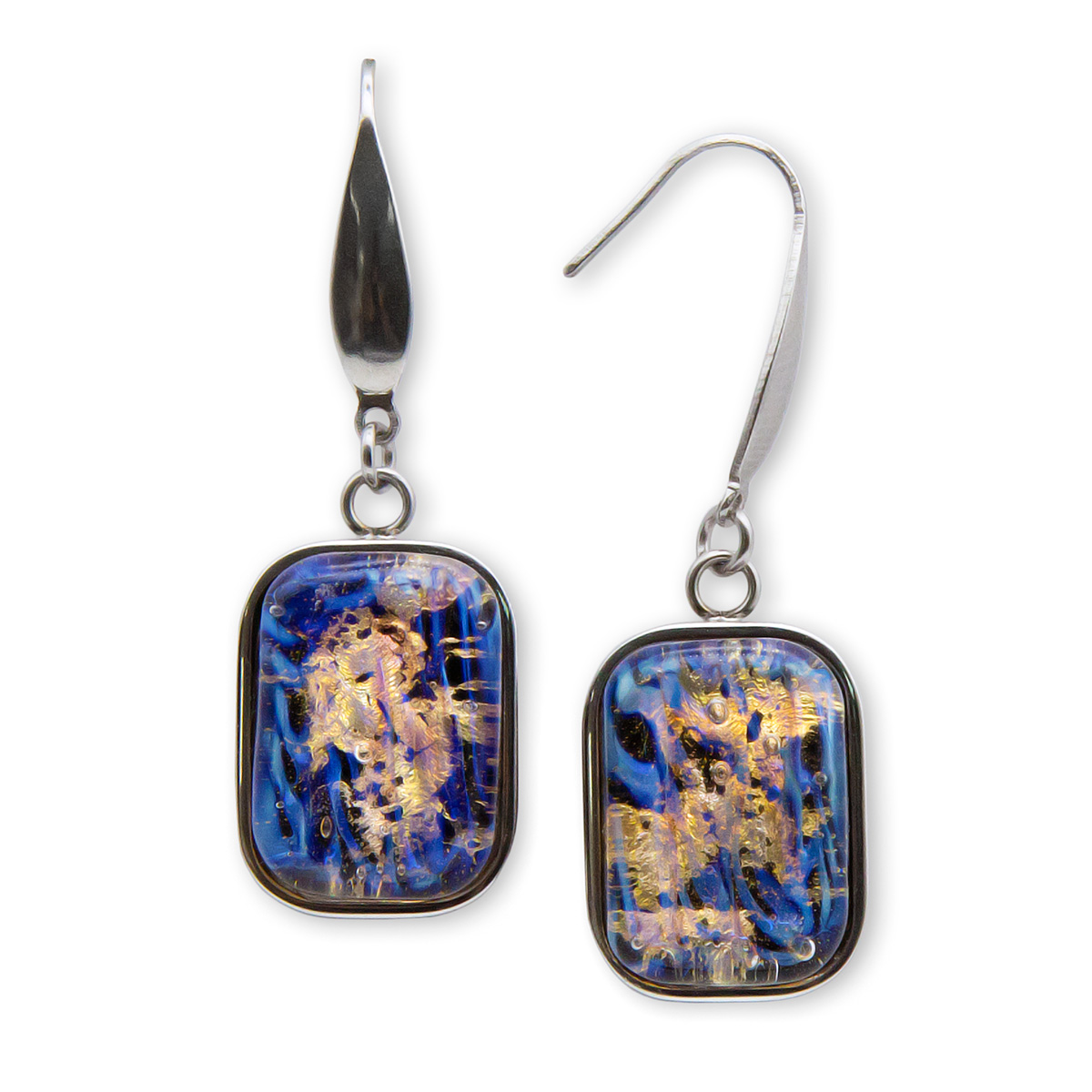 Серьги из муранского стекла GOLDEN NIGHT LS2090