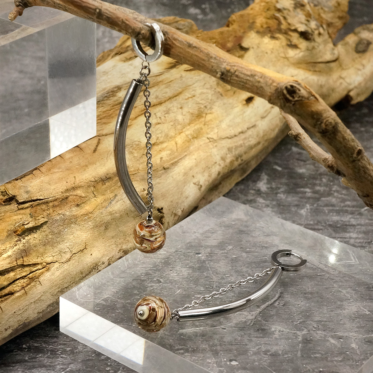 Серьги из муранского стекла BARK LC3418