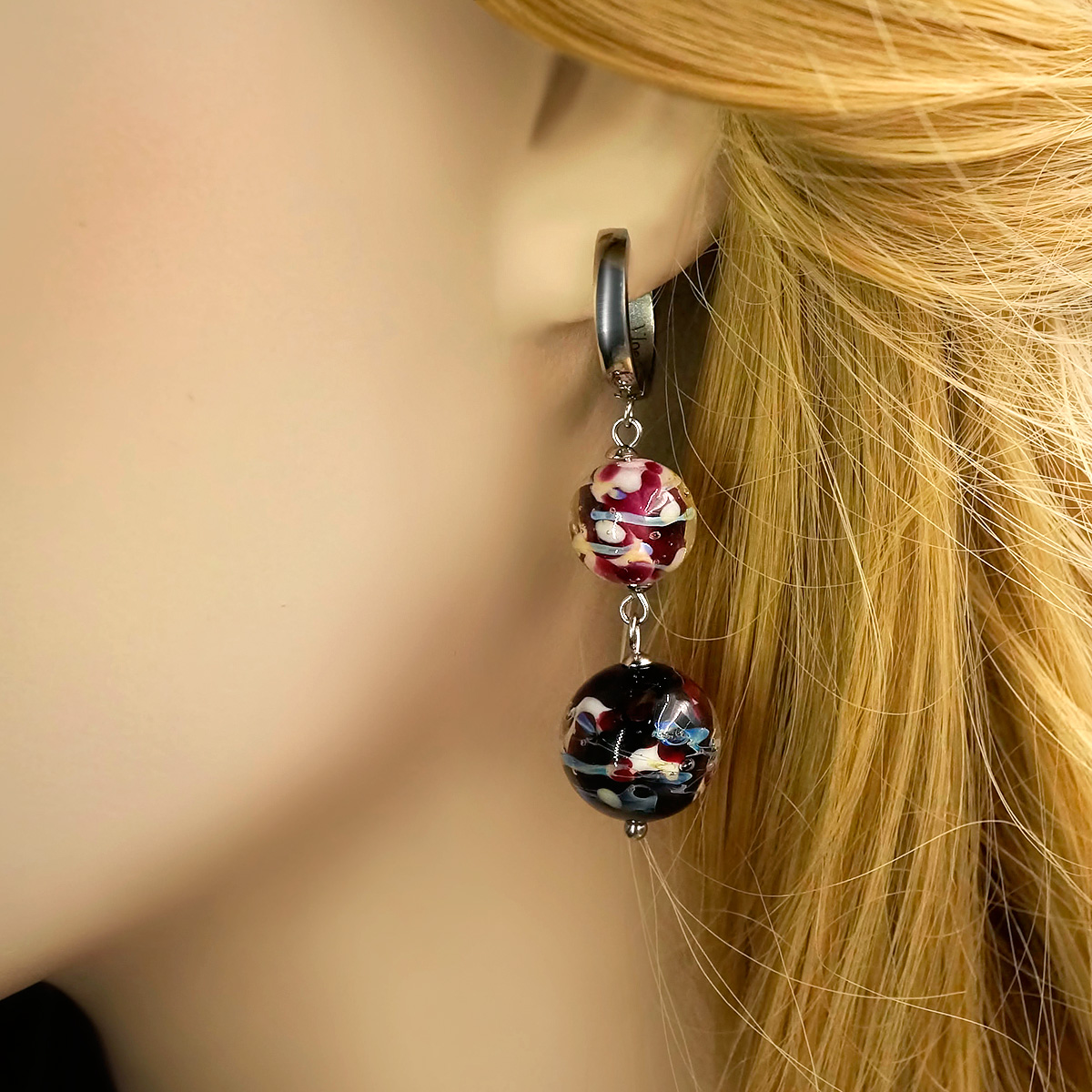 Серьги из муранского стекла APPLE BLOSSOM LS3149