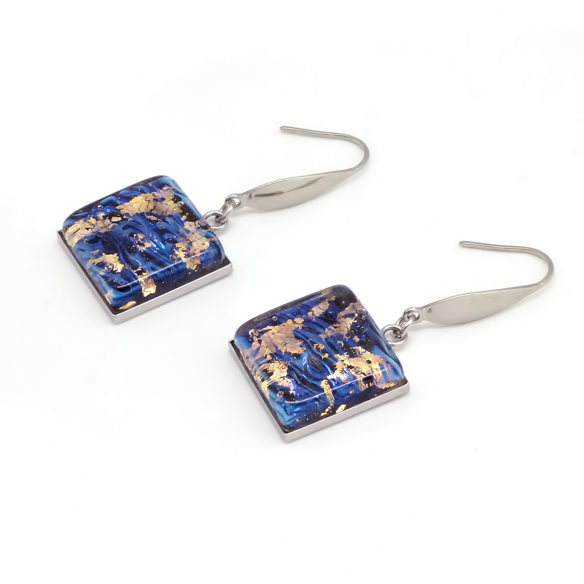 Серьги из муранского стекла GOLDEN NIGHT LS2555