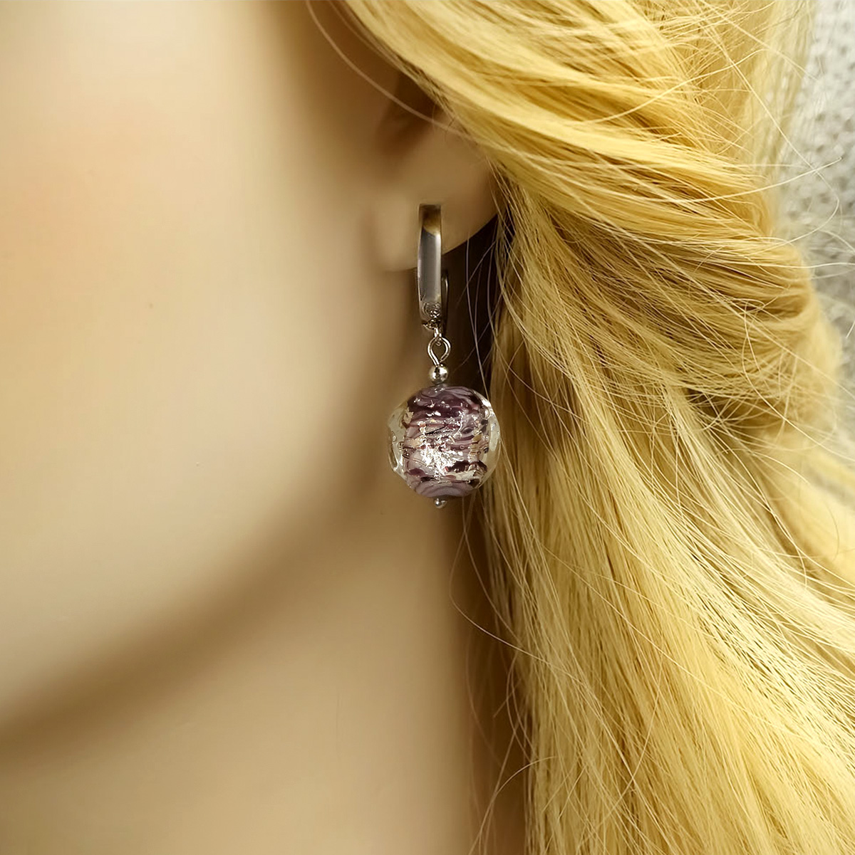 Серьги из муранского стекла NEMESIS LS3217