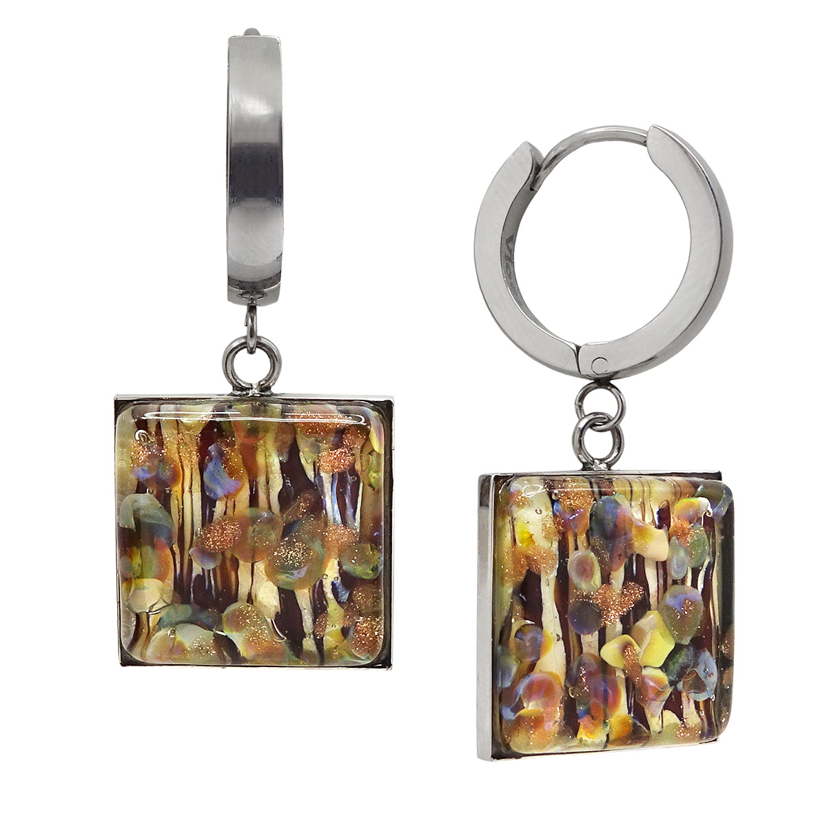 Серьги из муранского стекла CARAMEL CREM LS3452