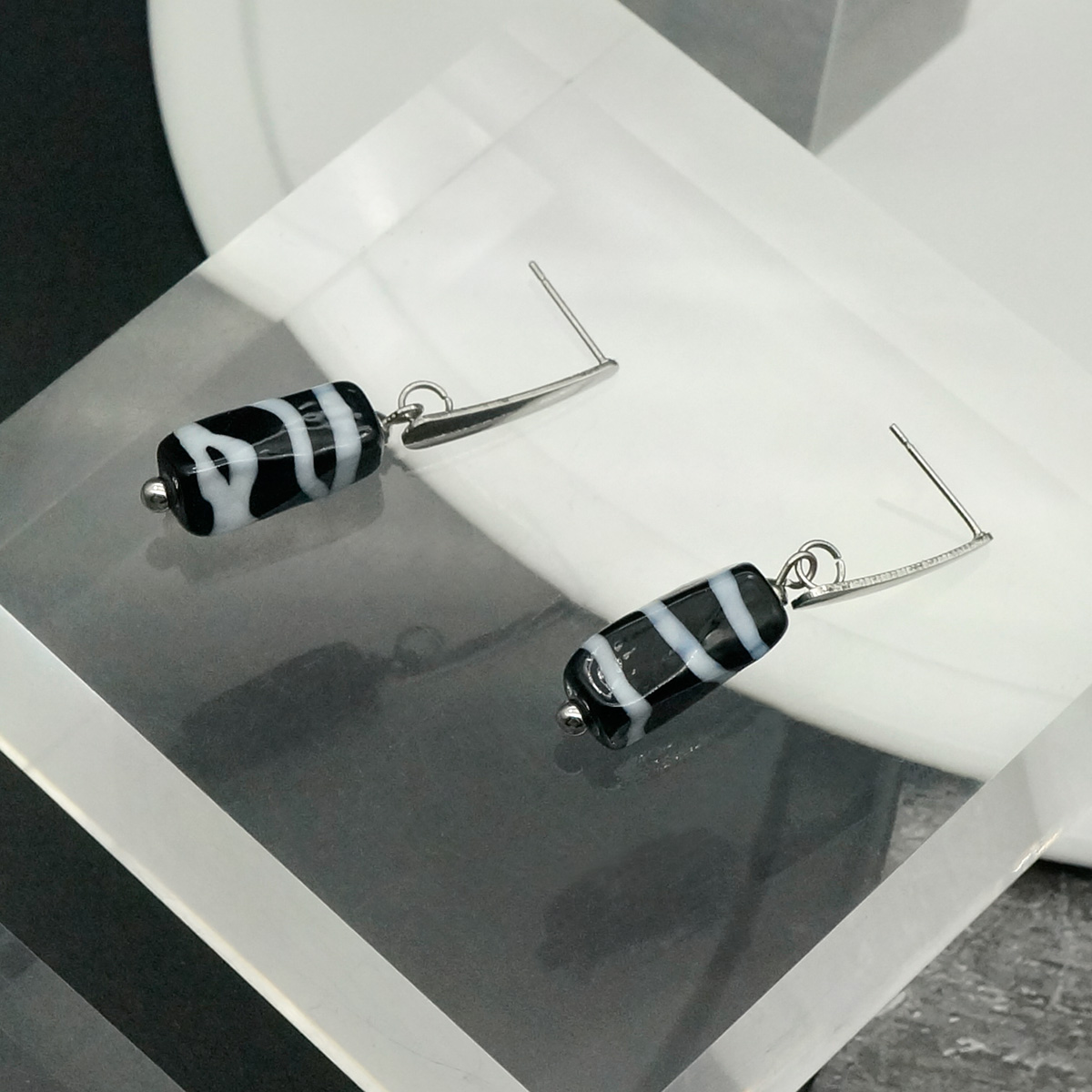 Серьги из муранского стекла BLACK VELVET LS3238