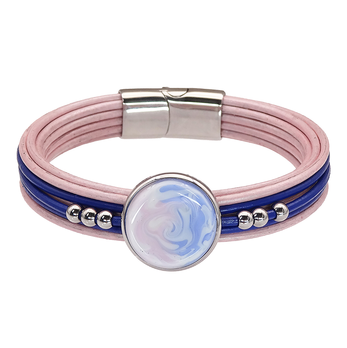 Браслет из муранского стекла PINK CLOUD R3984