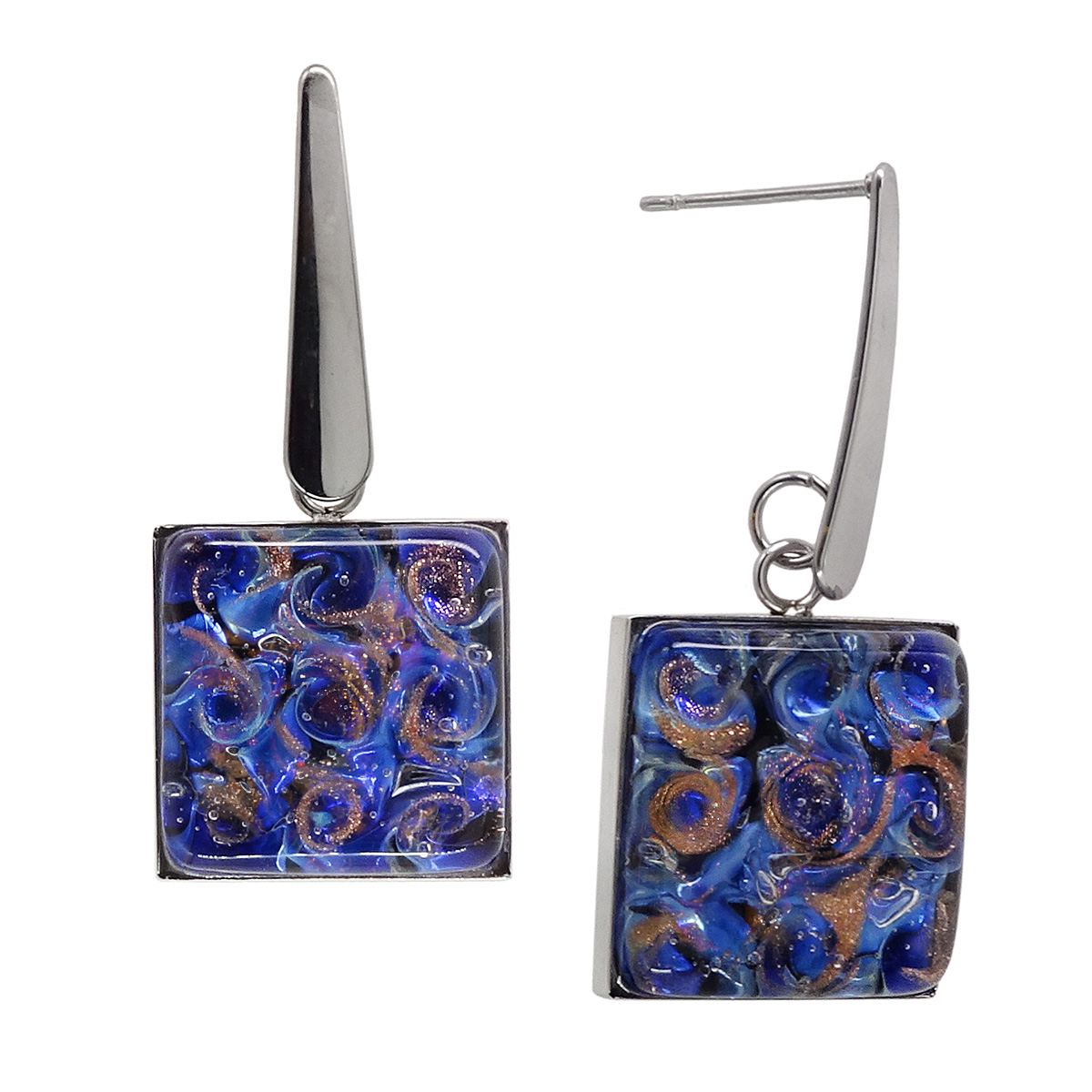 Серьги из муранского стекла BLUE NIGHT LS2088