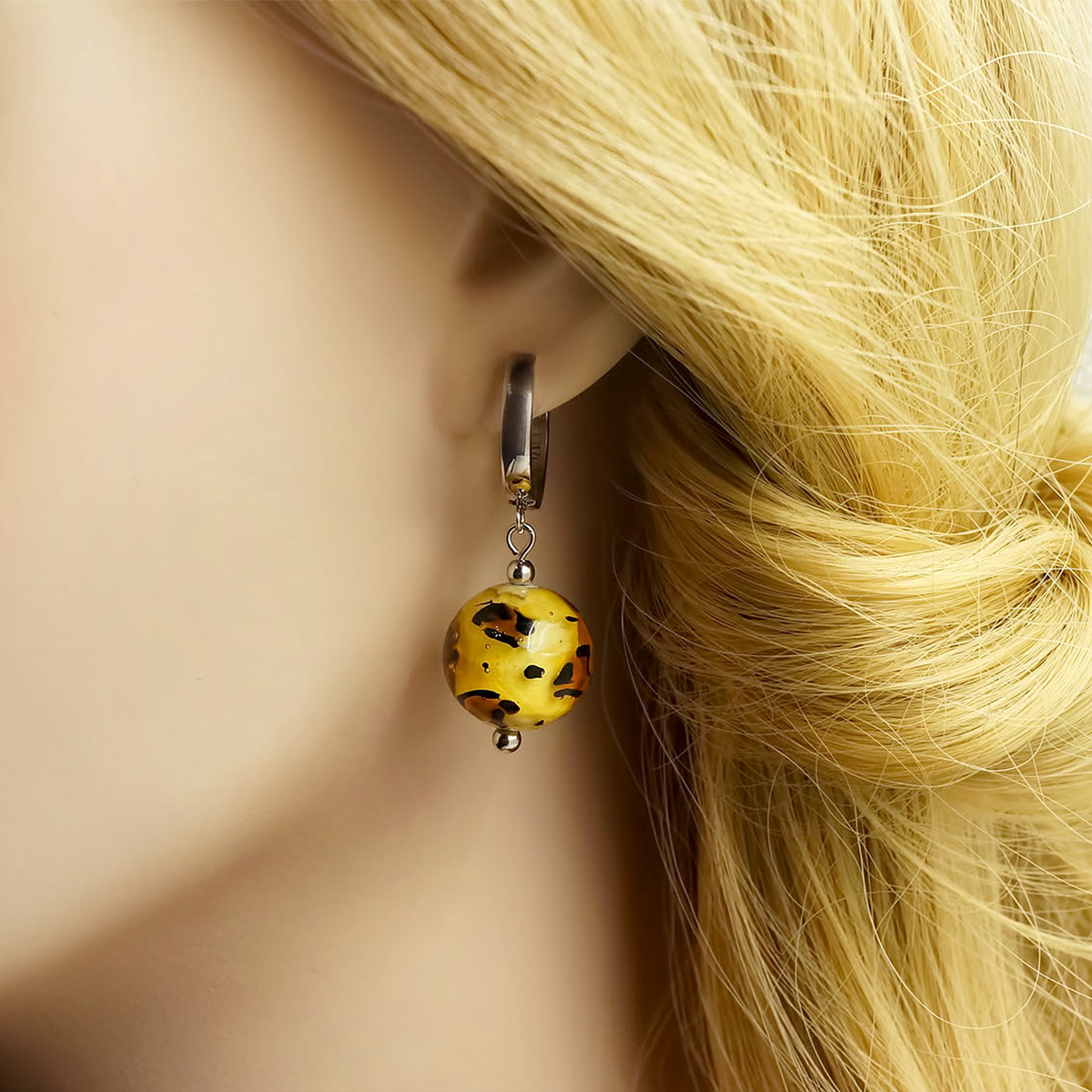 Серьги из муранского стекла LEOPARD LS3135