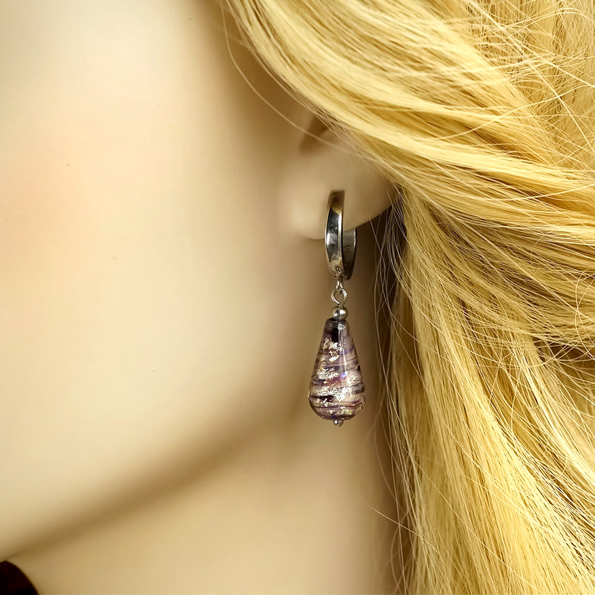 Серьги из муранского стекла NEMESIS LS3266