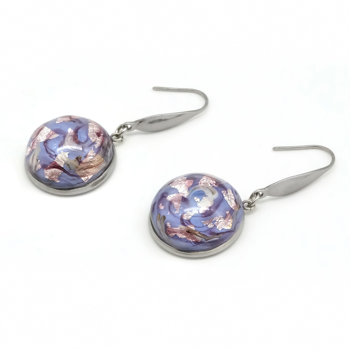 Серьги из муранского стекла PURPLE MIST LS3165