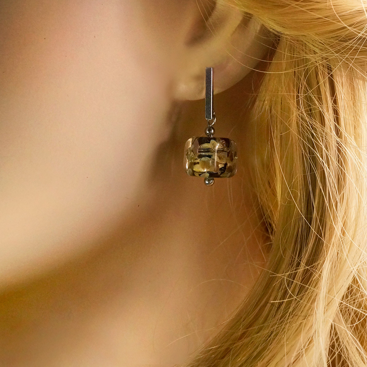 Серьги из муранского стекла CARAMEL CREM