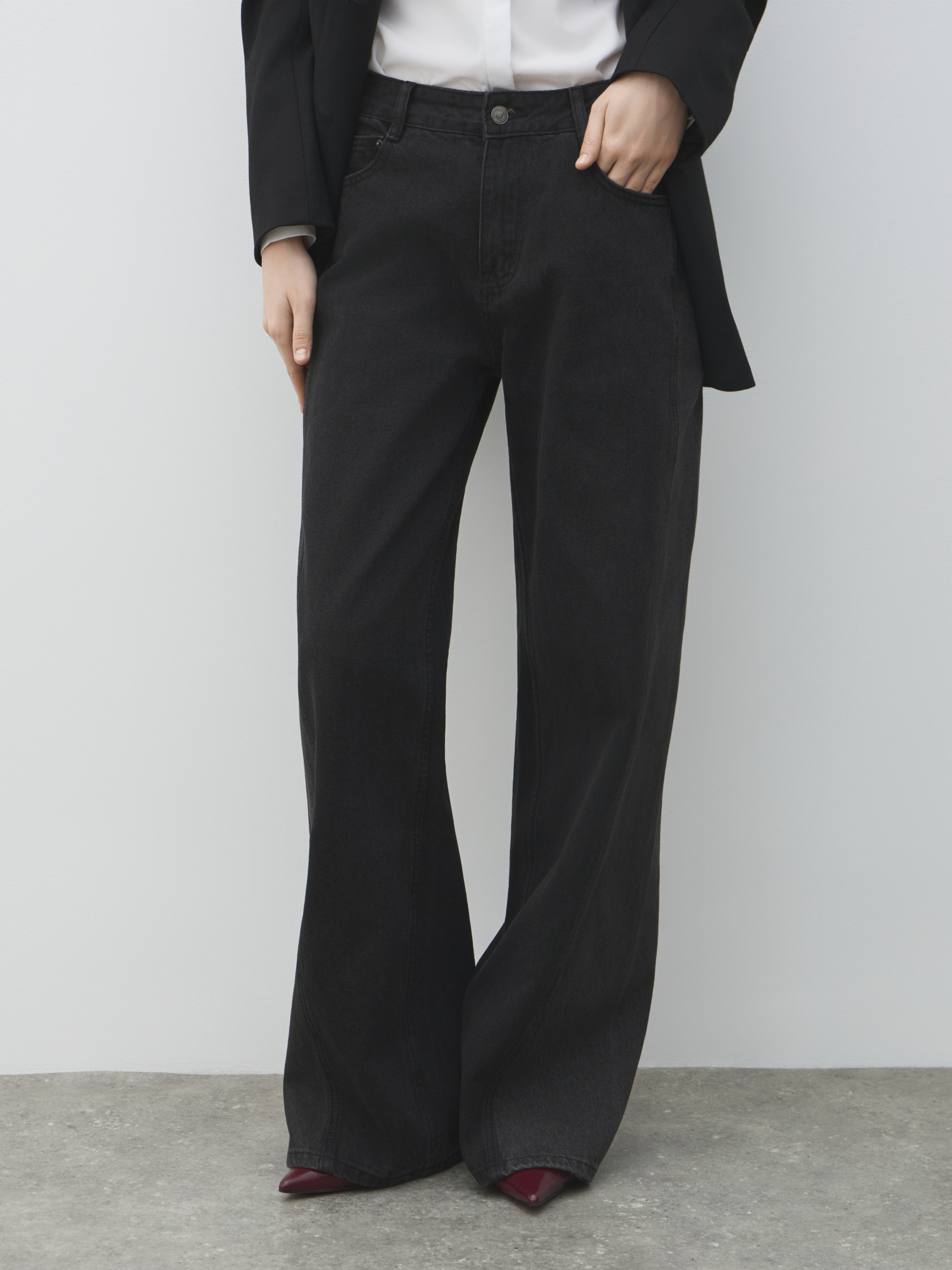 Женские широкие джинсы MAISON DAVID