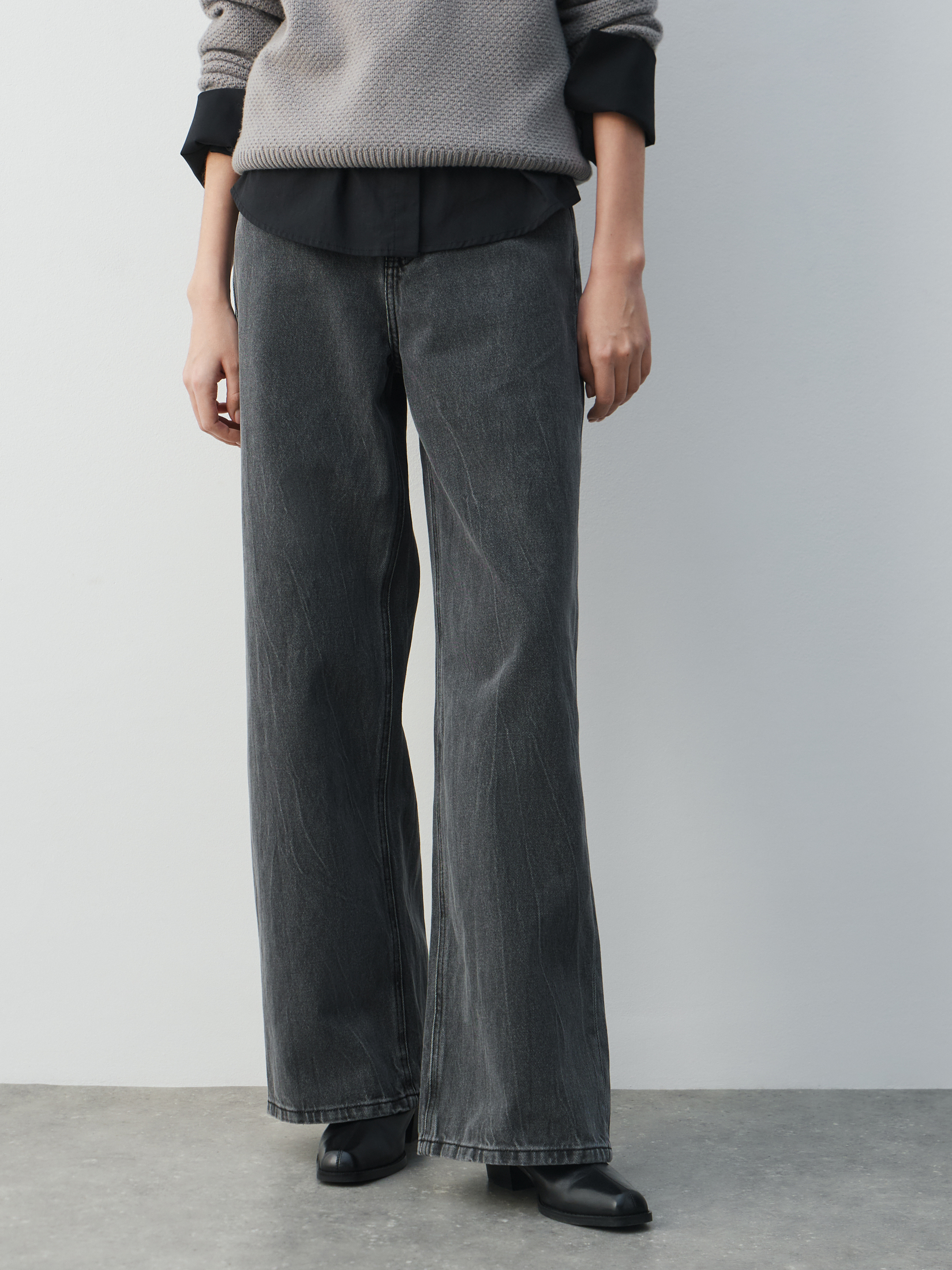 Женские широкие джинсы MAISON DAVID