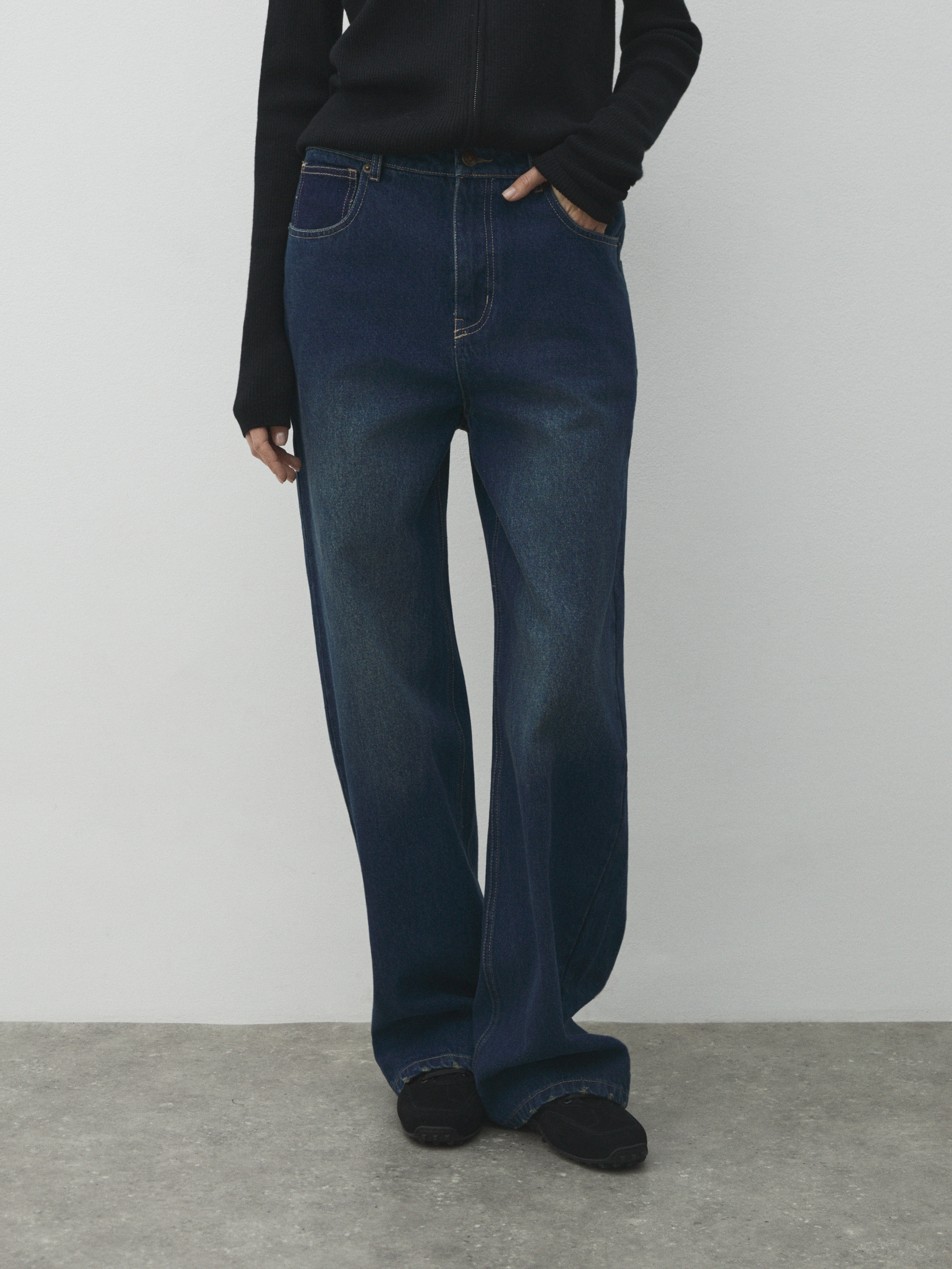 Женские широкие джинсы MAISON DAVID