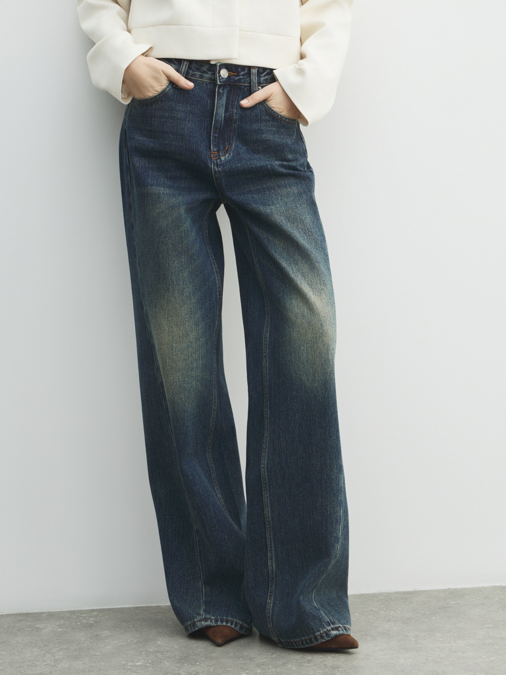 Женские широкие джинсы MAISON DAVID