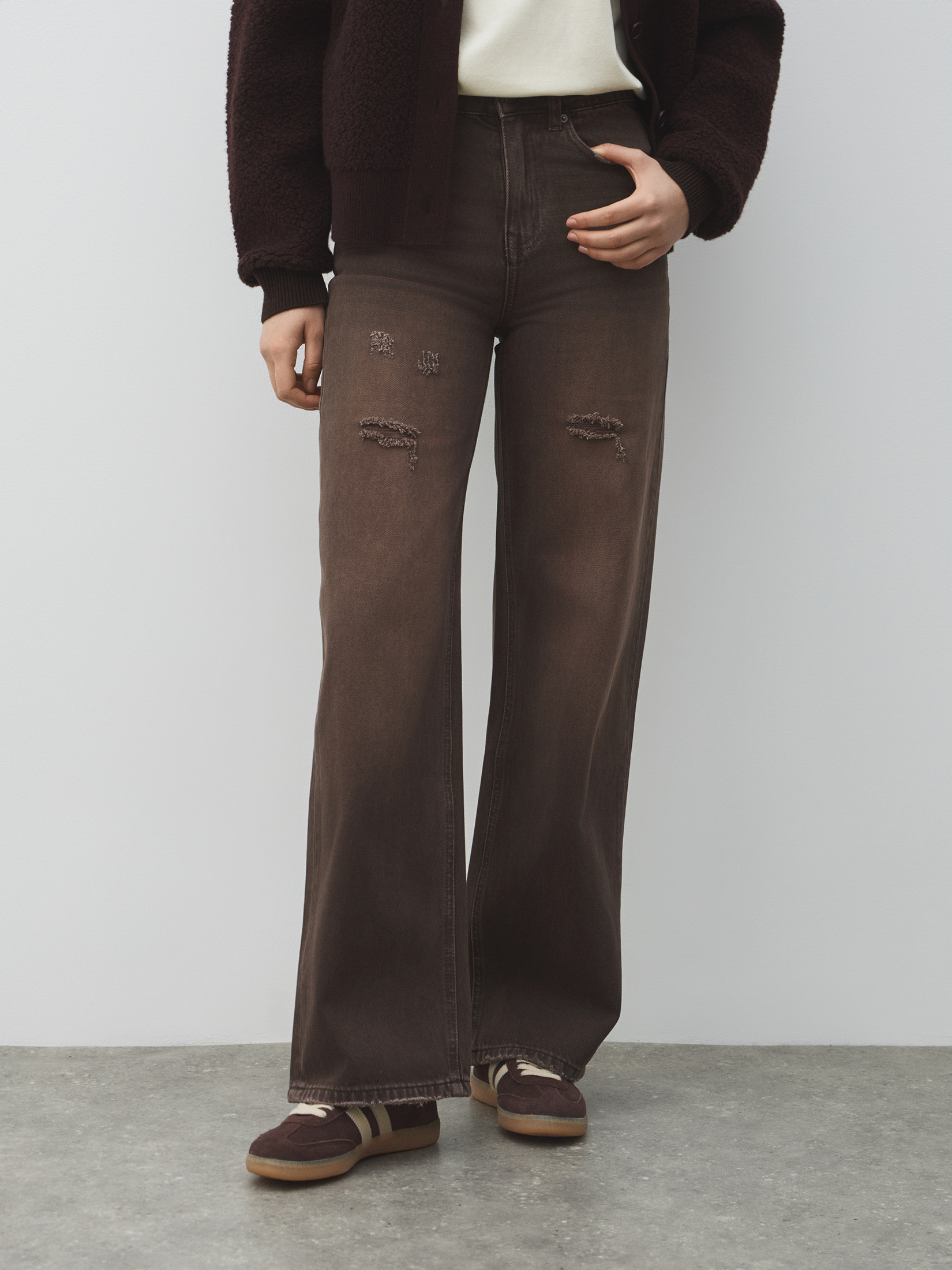 Женские широкие джинсы MAISON DAVID