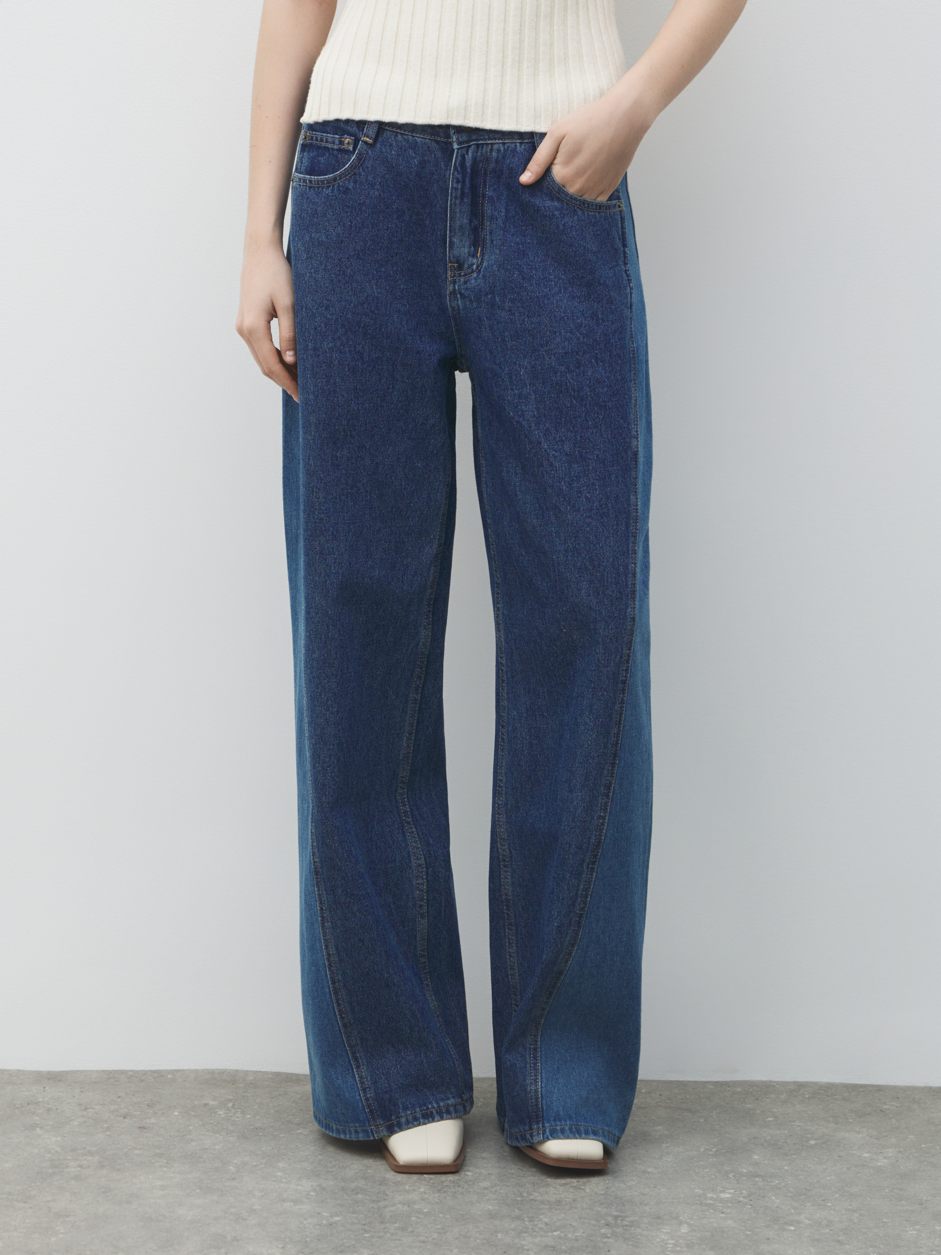 Женские широкие джинсы MAISON DAVID