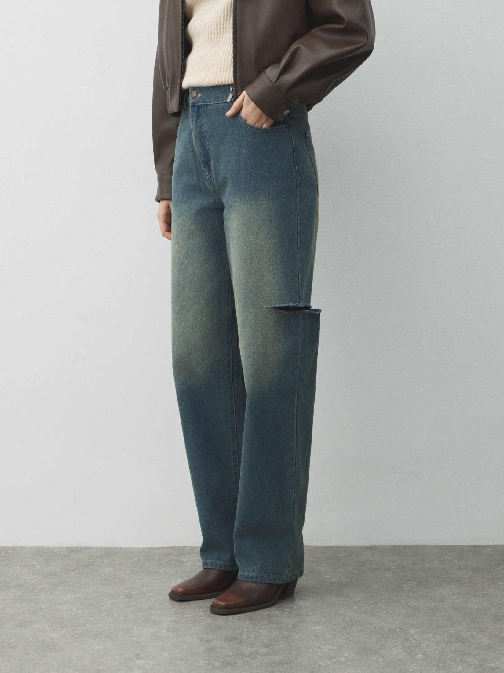 Женские широкие джинсы MAISON DAVID