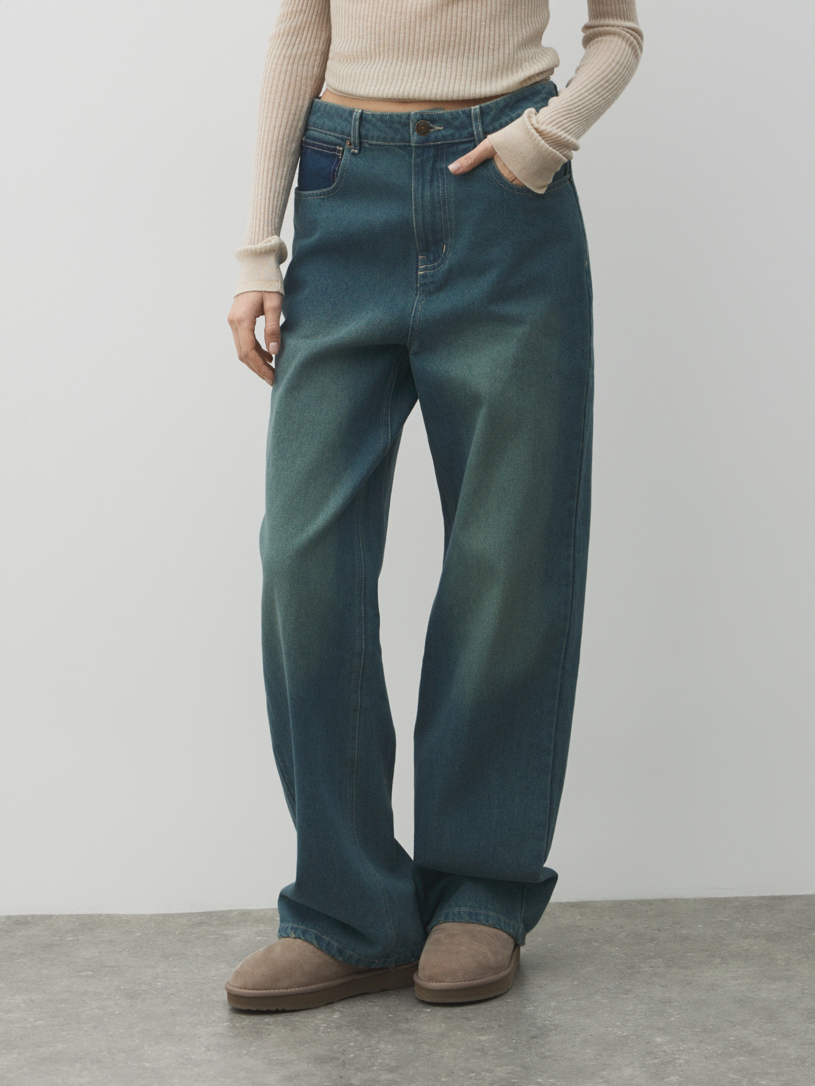 Женские широкие джинсы MAISON DAVID