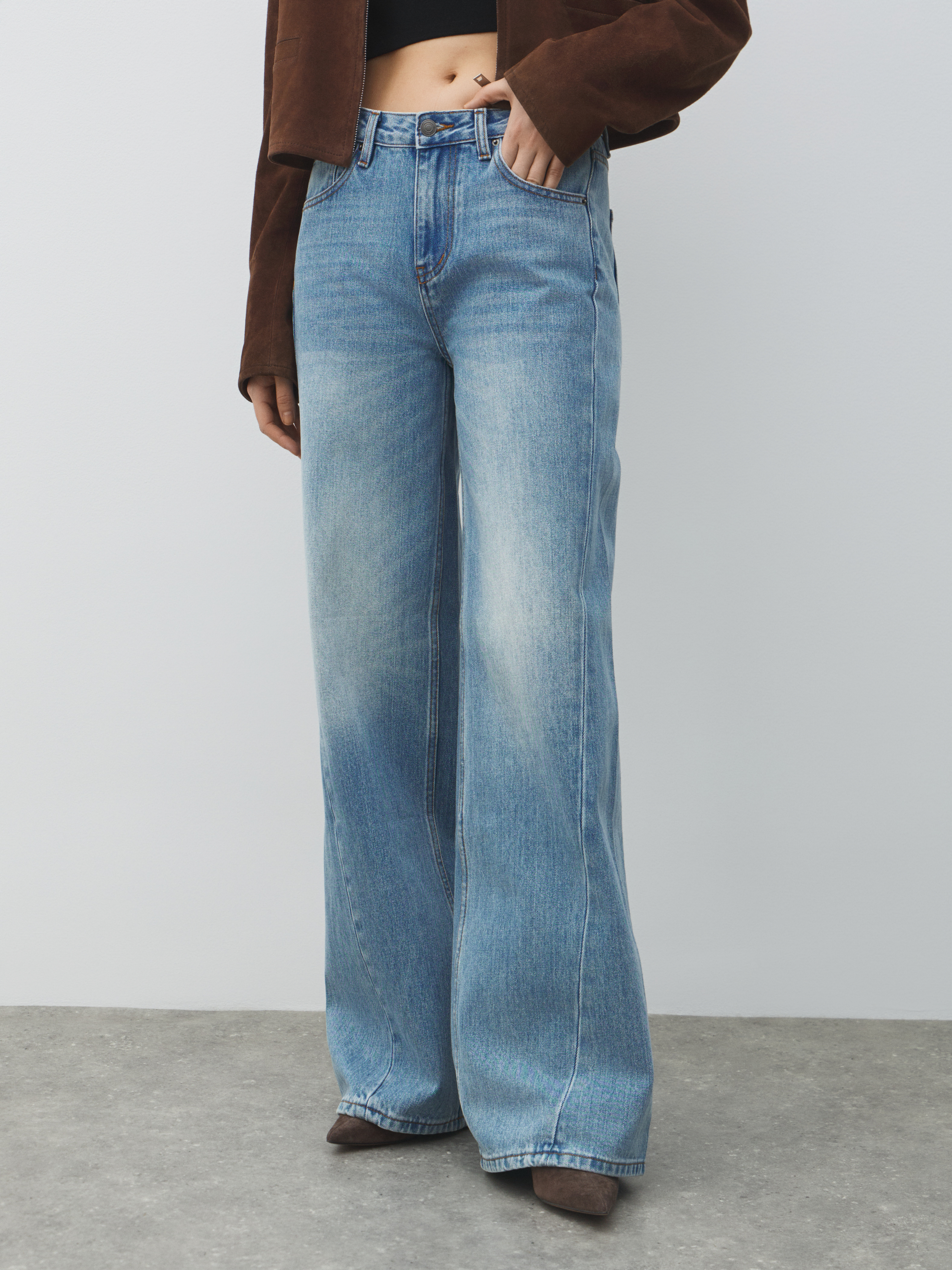 Женские широкие джинсы MAISON DAVID