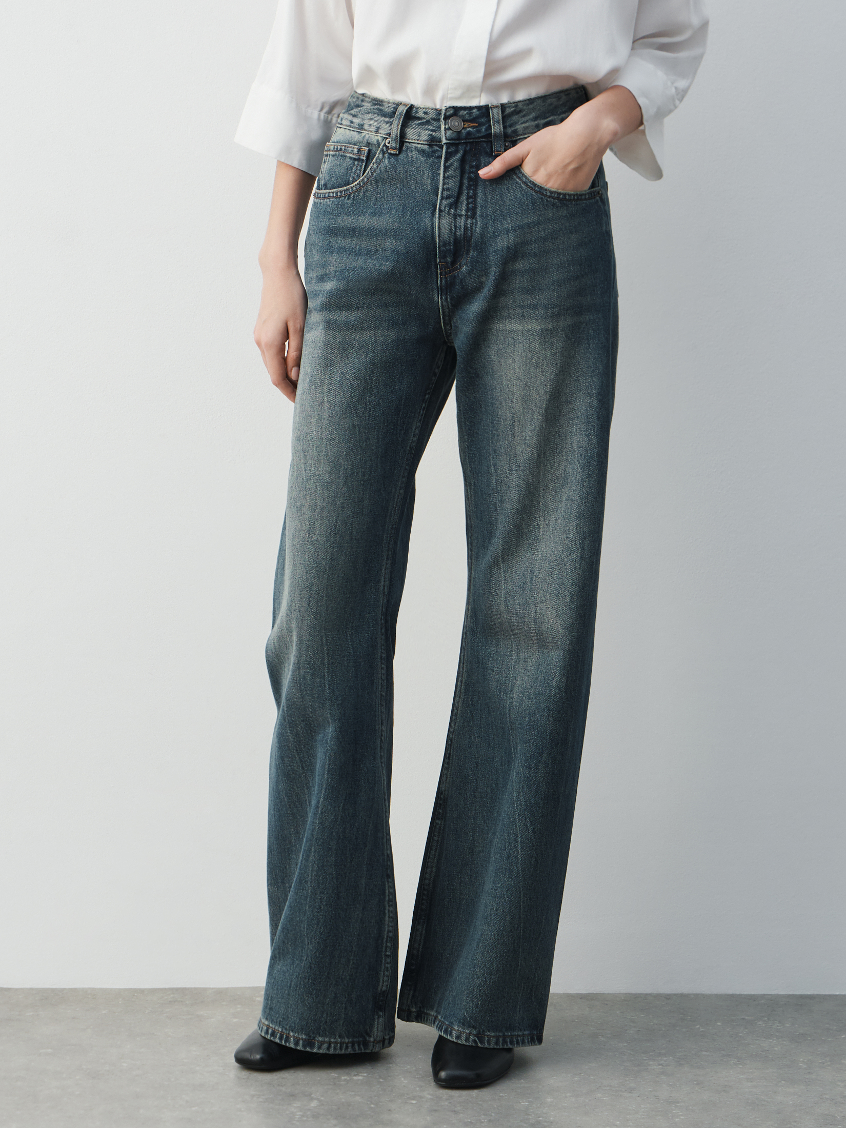 Женские широкие джинсы MAISON DAVID